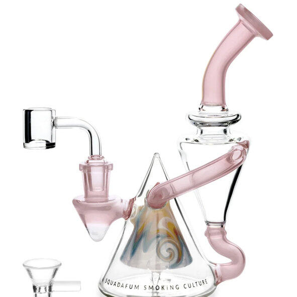 Bong de vidro Twister Rosa